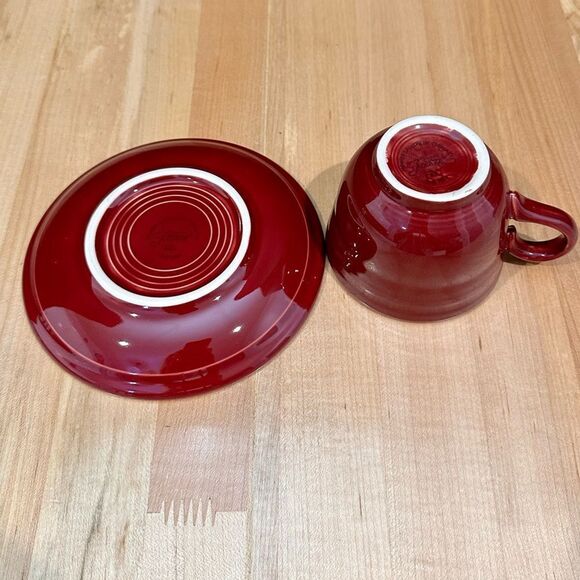 Fiestaware Cinnabar Tea Cup & Saucer - Picture 2 of 2